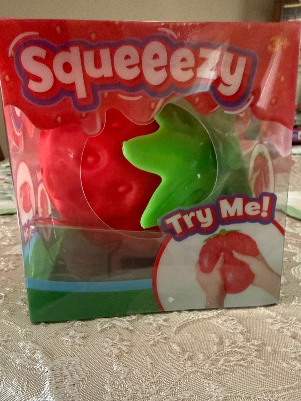 Strawberry Kids Toy - Red & Green Squeeze Toy